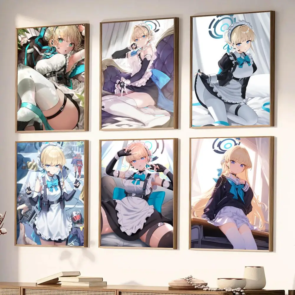 Blue Archive Asuma Toki Anime Game swimsuit Sexy Girl Poster Stickers Living Room Bedroom Entrance Cafe Wall Art Decoration