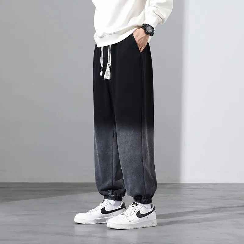 

Autumn Sweatpants Cotton Men Baggy bundle feet Joggers Breathable Loose Outdoor Casual Trousers fashion brand Large size 8XL