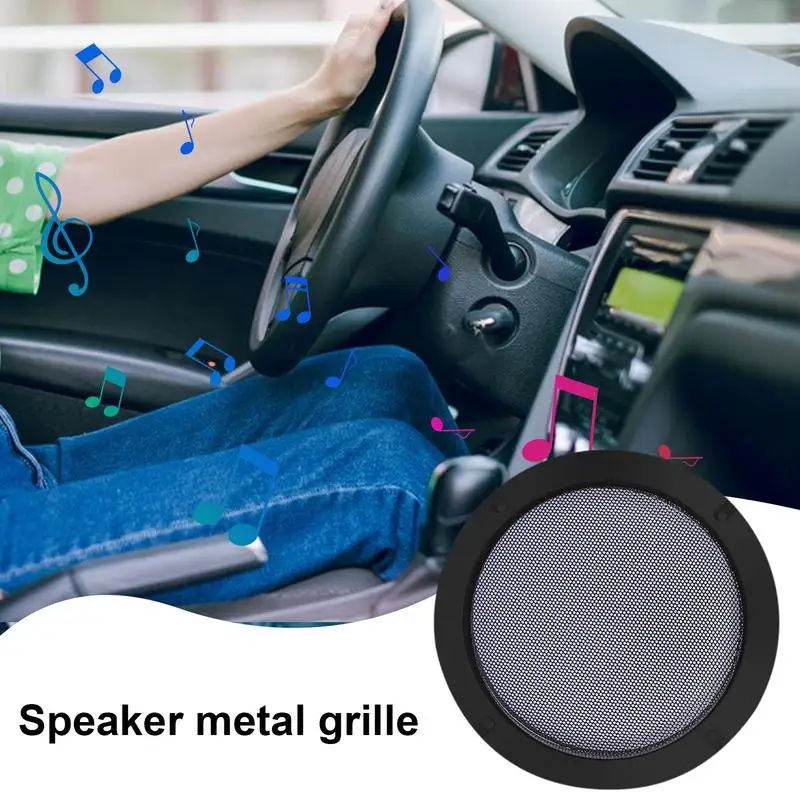 Speaker Metal Grill Decorative Round Speaker Protective Cover Stylish Audio Speaker Grills Space-Saving Speaker Protector For image 3