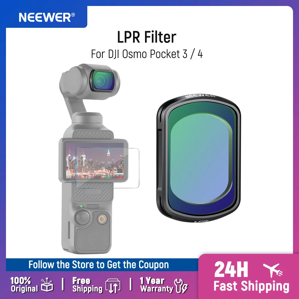 NEEWER LPR-Filter für DJI Osmo Pocket 3 / 4 / Xtra Muse, mehrschichtig beschichteter HD-Magnetfilter zur Reduzierung von Lichtverschmutzung bei Nacht.