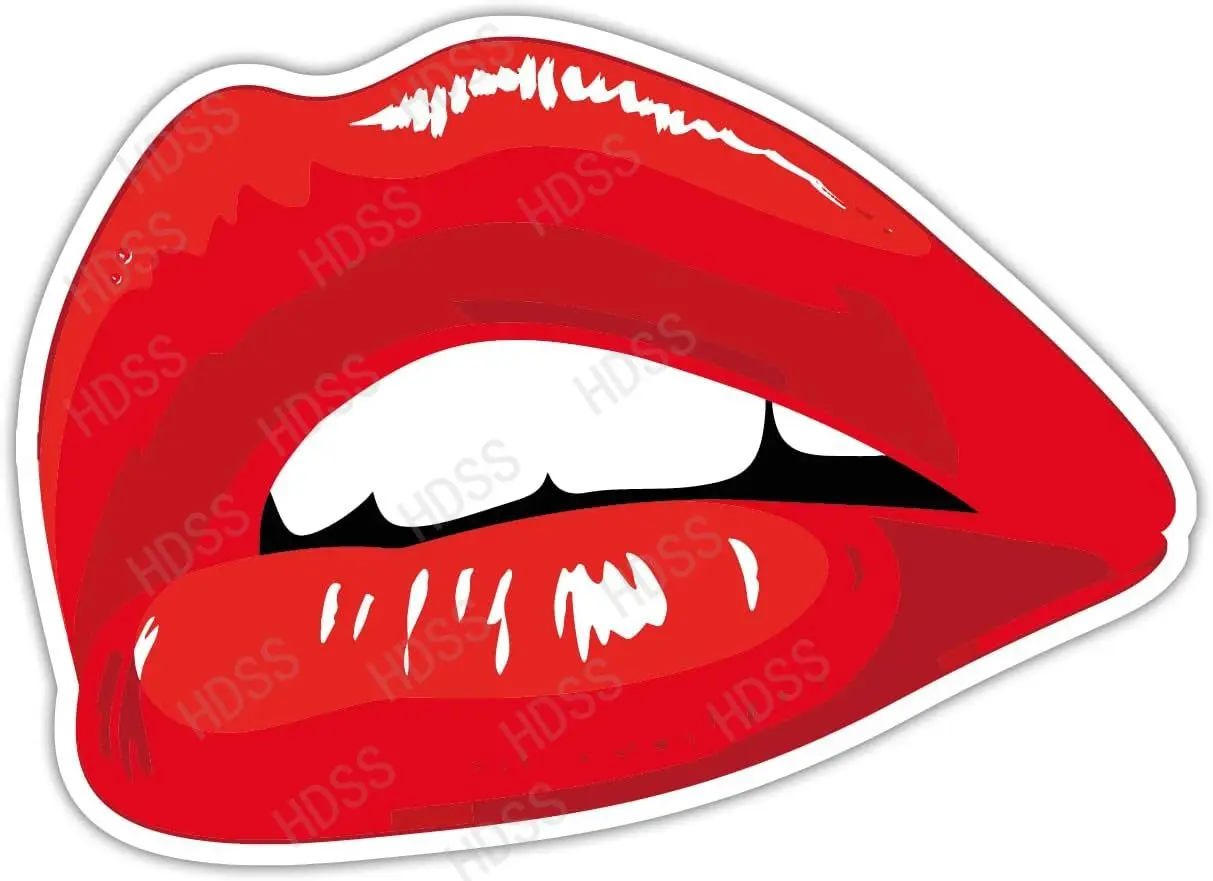 Funny Kiss Big Red Lips Cartoon Car Sticker Motorbike Helmet Skateboard Window Refrigerator  Decal/ acccesorios