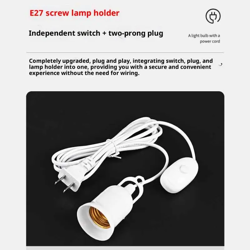 5/8M Lamp Bases Universal With Switch Led Bulb Socket Adapter Suspension E27 Screw Lamp Holder Accessories Tools