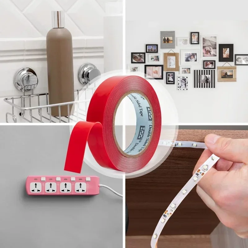 10M Acrylic Double sided tape 3M strong Adhesive Nano Traceless Sticker Glue Red Film Waterproof Mounting Tape for Wall Decor