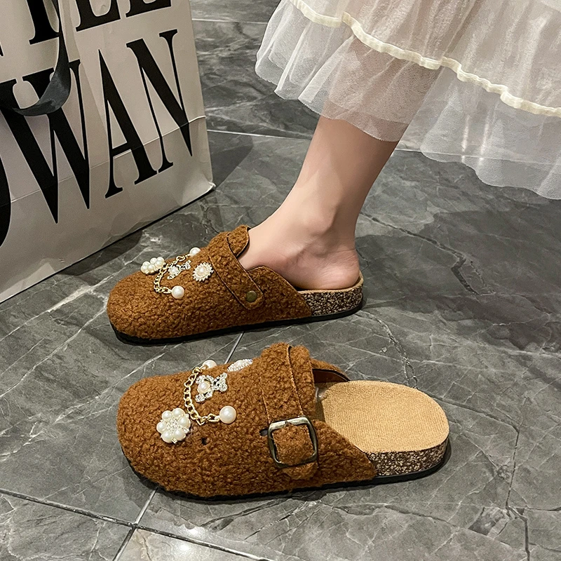 حذاء أبيض، حذاء ماري بوركون، 2025 حذاء مثقوب بنعل سميك عصري وعصري، نصف شبشب قديم #3