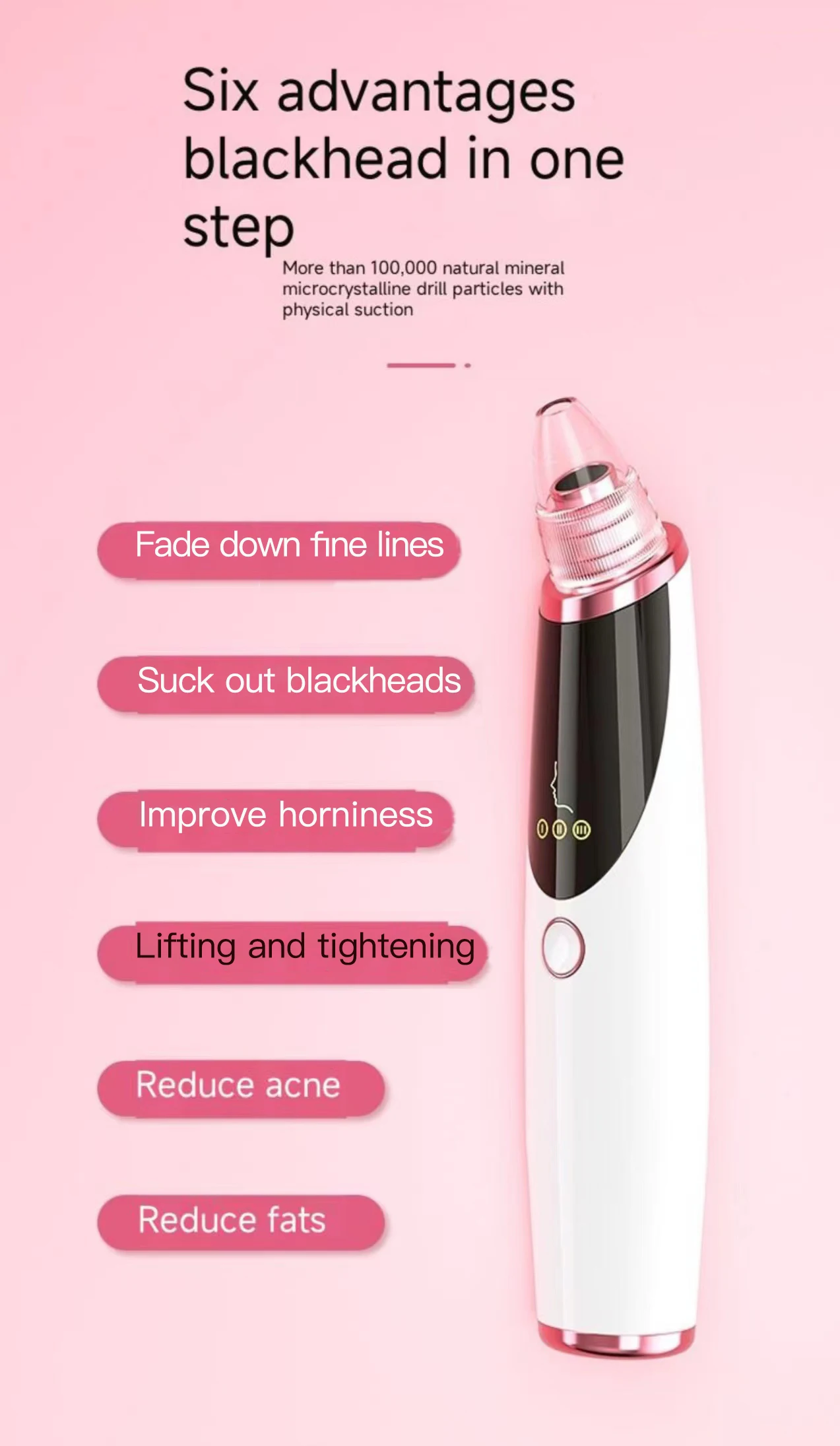 Blackhead Removal Pore Vacuum - Acne Extraction Tool Facial and Nose Pore Cleaning Tool Rechargeable Blackhead Removal Kit Porta