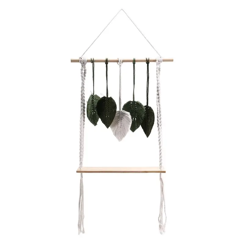 ABLQ Popmician Handmade Leaves Woven Streaming Wooden Stick Flower Basin