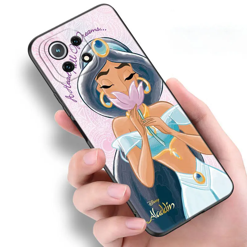 Aladdin lamp Jasmine Black Case For Xiaomi 13T 12T Pro 12 11 Lite NE 11T Pro Redmi 12 A1 A2 Plus 10A 10C 9A 9T 9C Cartoon Cover