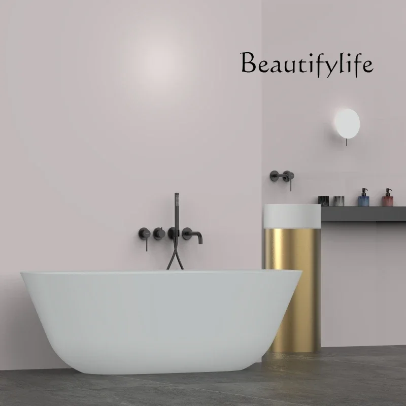 M In-wall Bathtub Faucet Set Concealed Minimalist All-copper Cylinder Edge Faucet American Style
