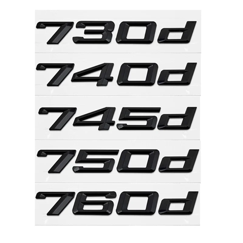 3D ABS Car Trunk Letter Logo Decals Badge Emblem Sticker For BMW 7 Series 730d 740d 750d E38 E65 E66 F01 F02 G11 G12 Accessories