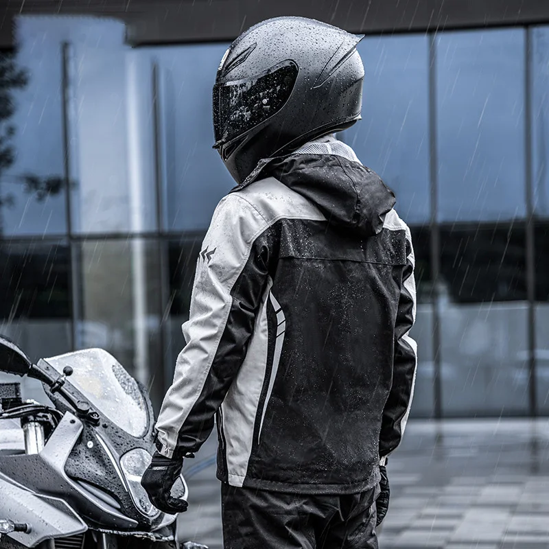 Outdoor Motorcycle aterproof Clothing Ultra-thin Raincoat Set Motocross Breathable Comfortable Reflective Climbing Rain Coat