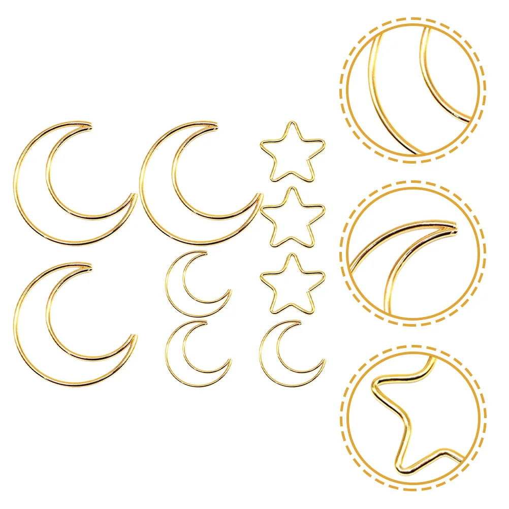 

9pcs Dream Catcher Materials Metal Hoops Diy Craft Rings For Star Moon Shape Wind Chimes Wall Hanging Decor Garden Wedding