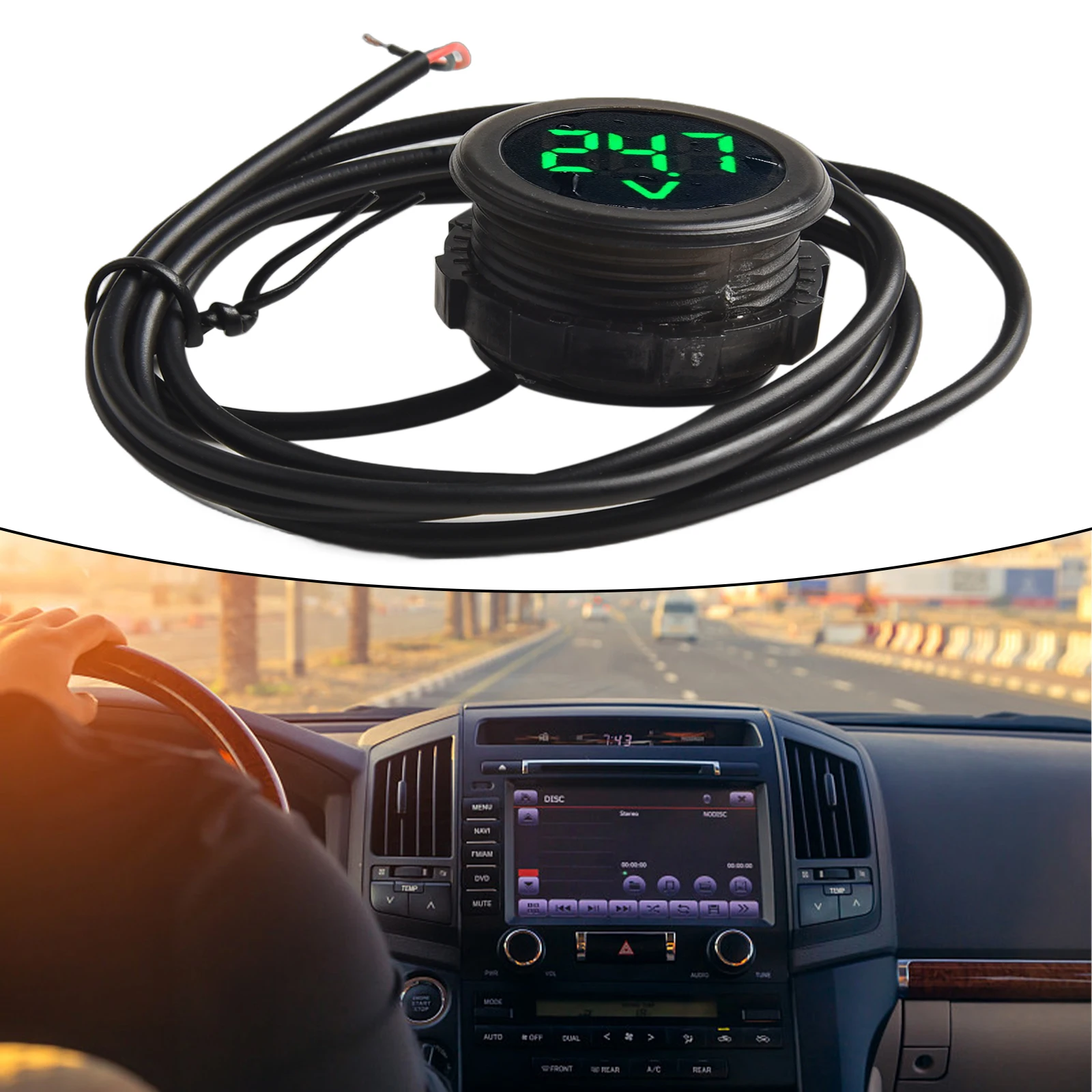 

For Car For DC 4-100V Digital Display Voltmeter Car Voltage Meter Compact And Portable Easy To Install Inversely Protective