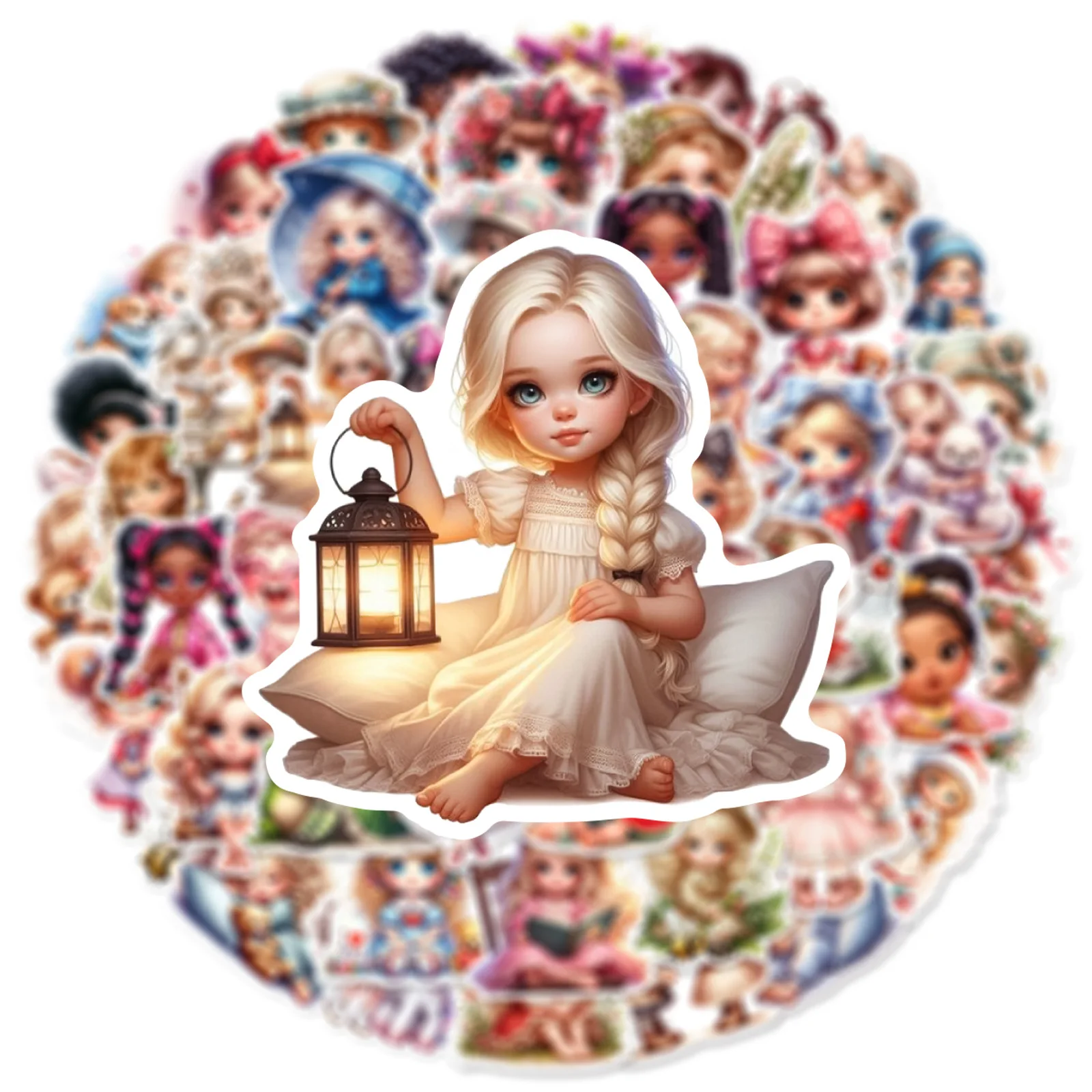 10/30/50PCS Kawaii Young Girl Cartoon Stickers Cute Childhood Decals DIY Crafts And Scrapbooking  Diary Kids Toy Book Decorative