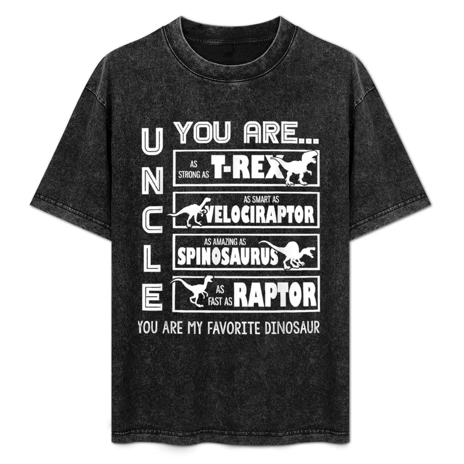 

Mens Dinosaur Uncle Design My Favorite Dinosaur T-Shirt Water Resistant Casual T-Shirt