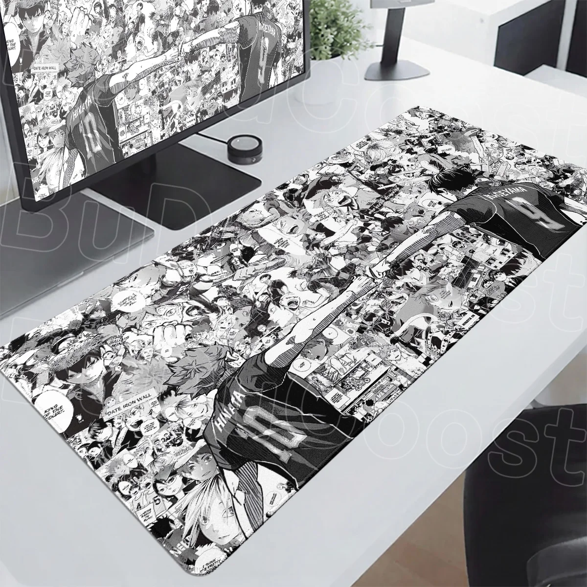 Gaming Accessories For Pc Setup - Mousepad Haikyuu Manga Style Gamer Keyboard