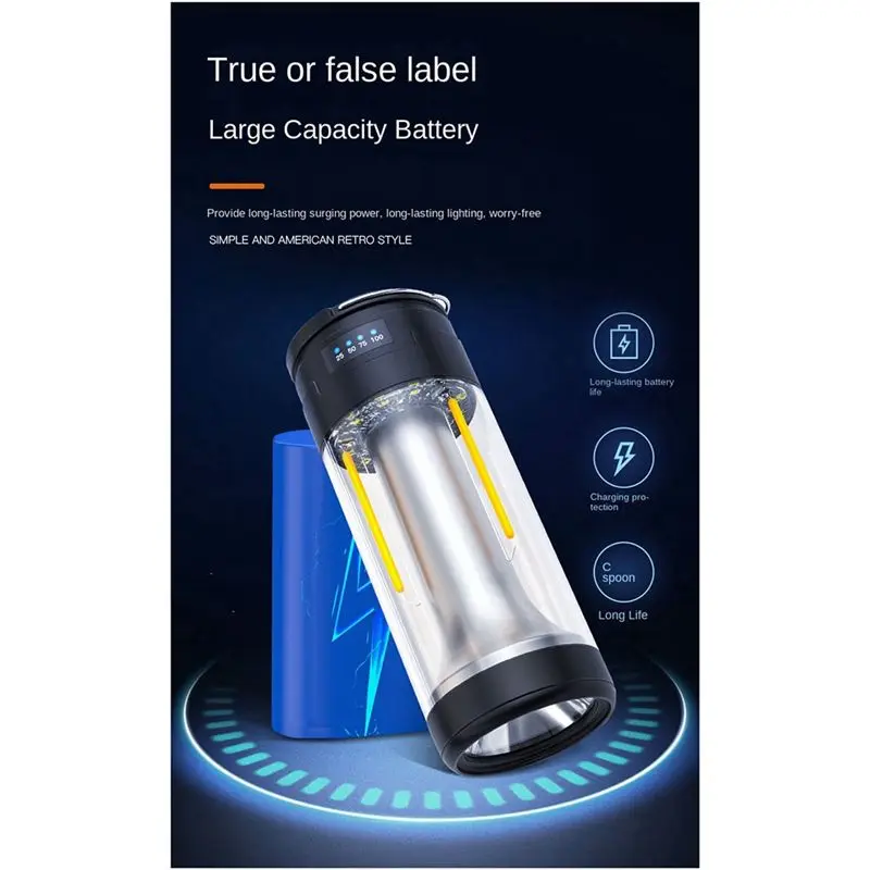 

*A91P 1800MAH Dual Light Source Camping Light Type-C Rechargeable Magnetic Suction Flashlight Work Light Outdoor Camping Light