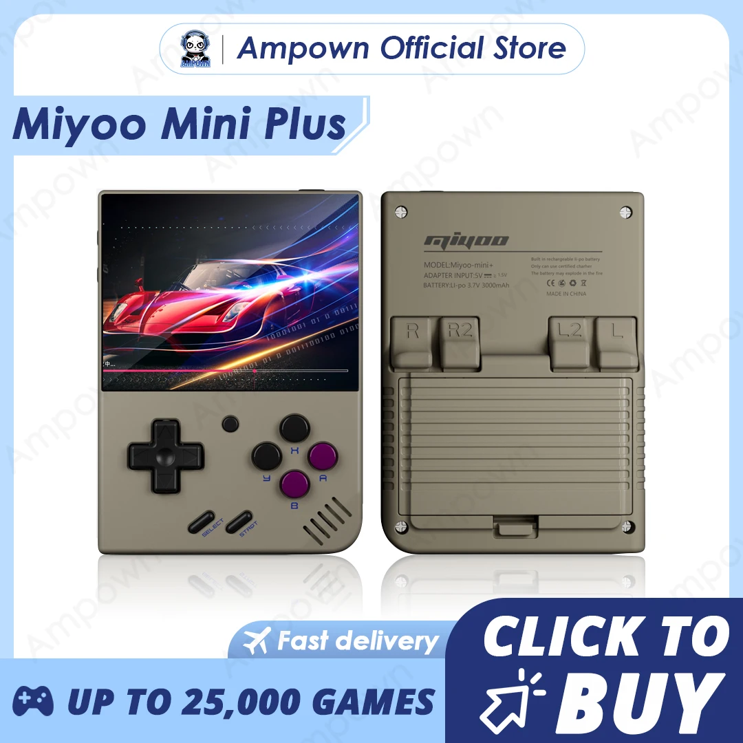 

Video Game Miyoo Mini Plus 3.5inch IPS Screen Mini+ V2 V3 Linux System Classic Game Linux Sys 128GB ARM-Cortea-A7 3000mAh Portab