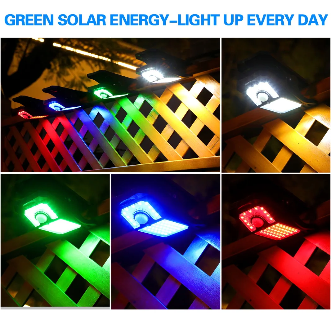 

Solar Outdoor Yard Wall 4 Colors Convertible Lamp,Wall Decor Lamp,Clamp Solar Lamp