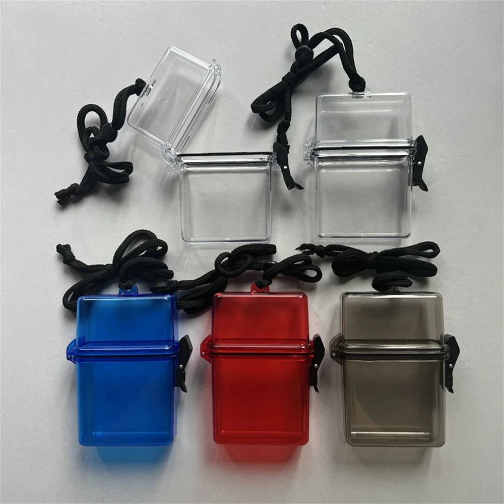 3 Inch Transparent Storage Box with Rope Outdoor Sealed Waterproof Boxes Kpop Idol Photo Card Album Case Holder Stationery