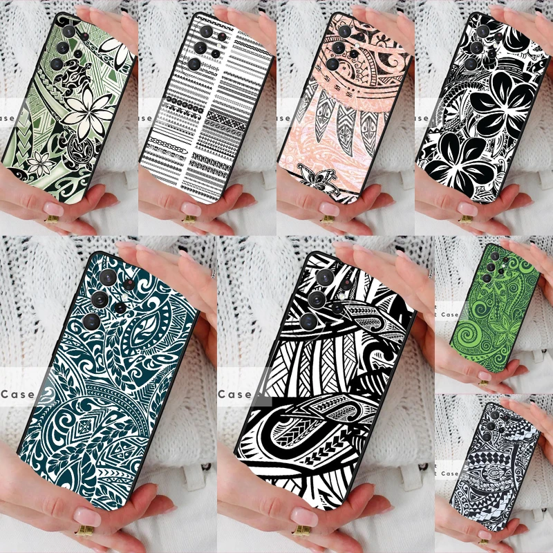 Polynesian Pattern Design Funda Phone Cover Case for Samsung Galaxy S26 Ultra S20 FE Note 10 S24 S23 S21 S25 Plus S22