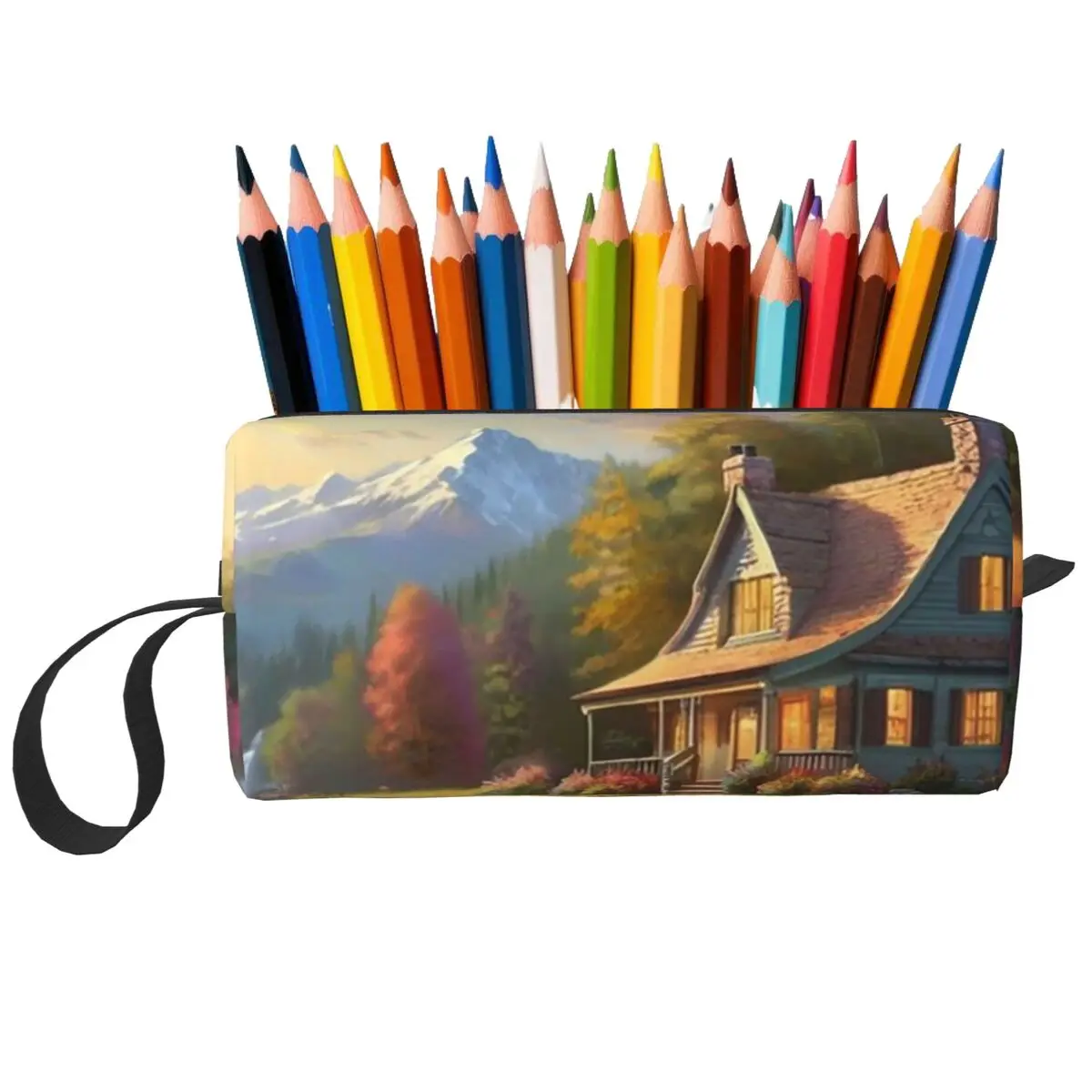 Magical Forest Cottage Pencil Case for Studen School Pen Box Pencil Bag Stationery Supplies Travel Women Organizer Pouch