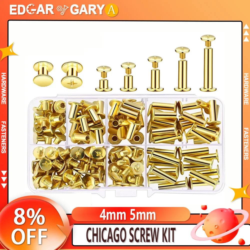 

Metal Phillips Stud Nails Rivet Button Leather Belt Metal Working Bookbinding Snaps Nuts Binding Post Chicago Screw Assorted Kit