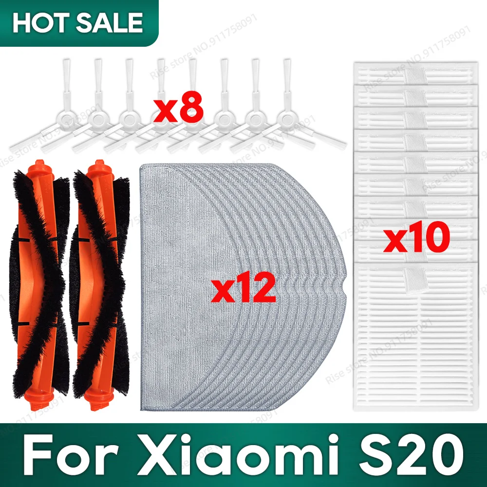 Compatible for Xiaomi S20 (D106) Accessories Hepa Filter Main Roller Brush Mop Cloth Spare Parts