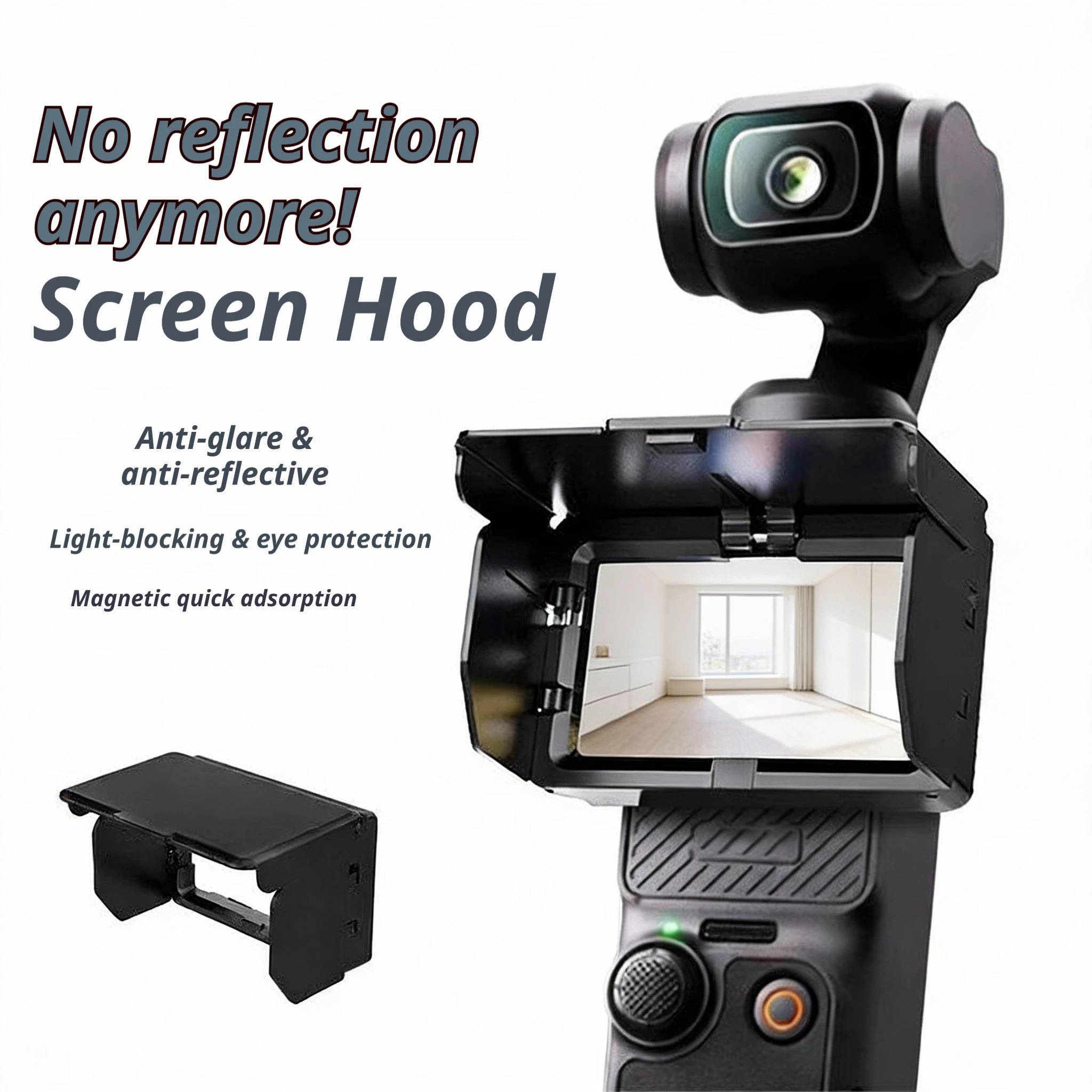 For DJI Osmo Pocket 3 Magnetic Foldable Anti-Glare Screen Sun Shade Case Foldable Gimbal Protective Sunshade Cover for Pocket 4