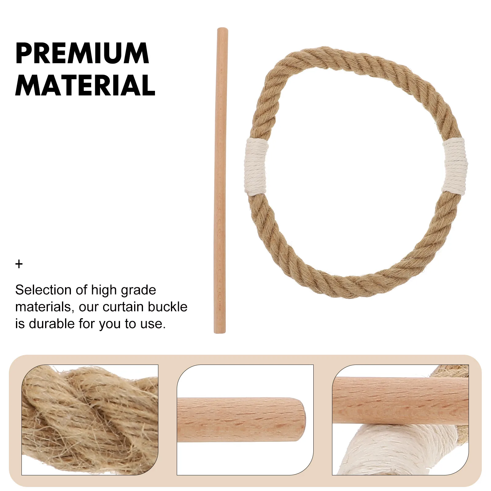 

Curtain Tieback Strap Hemp Rope Buckle Decorative Hook Belt Elegant Holder Fixing Strap Portable Housewarming Gift