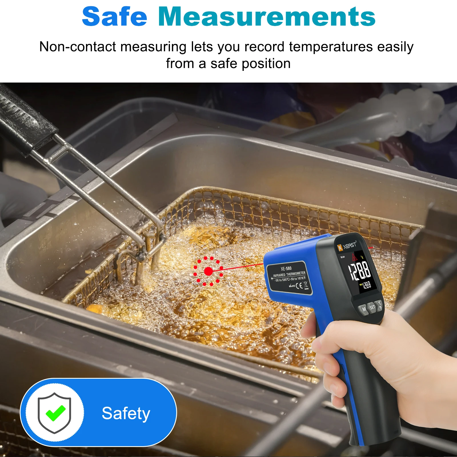 Professional Non-contact Infrared Thermometer -50~580 Range LCD Light Laser Aiming Digital Thermometer OEM/ODM Customizable