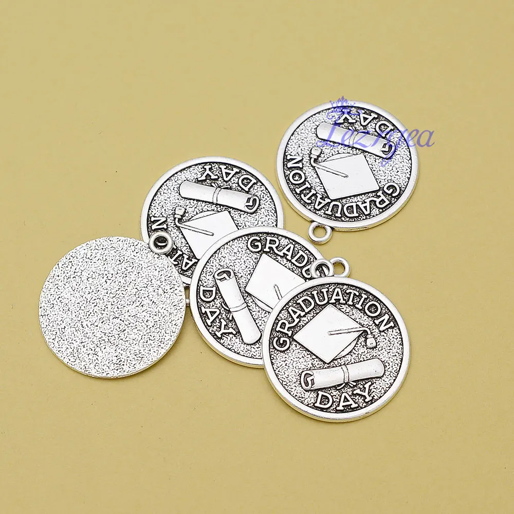 15 sztuk/partii Vintage studium malowanie Charms chemia ukończenie szkoły Cap Laptop kredka autobus wisiorki dla Diy akcesoria do wyrobu biżuterii — zdjęcie 4