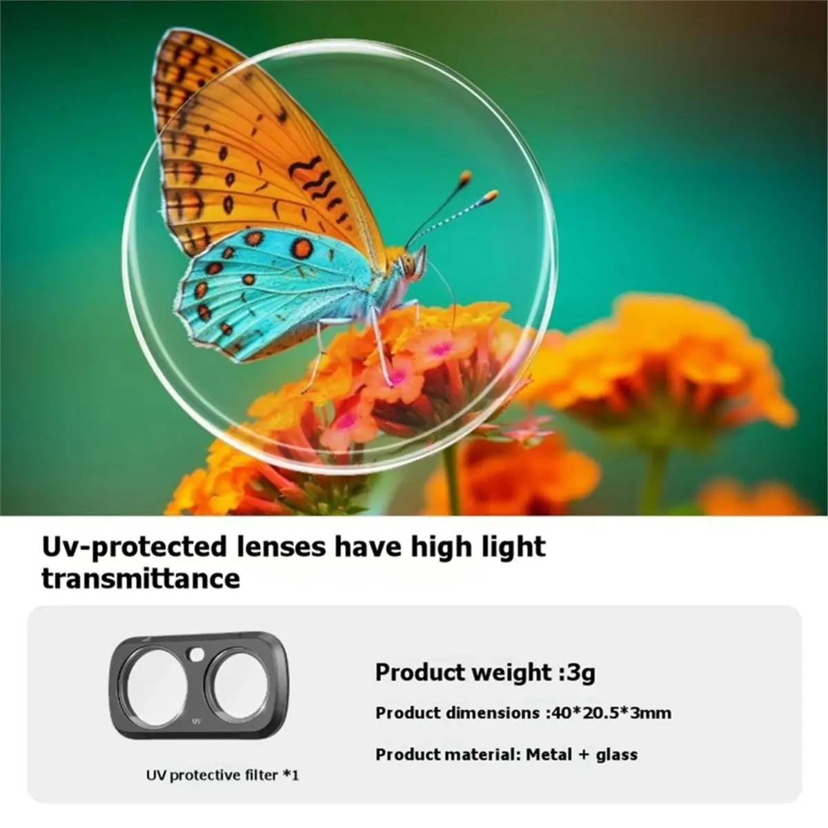 PHONE&GEAR Lens Filter for Luna Ultra Magnetic Quick-Swap UV High Light Transmittance Filters HD Optical Glass
