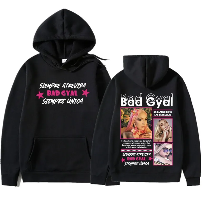 Rapero Bad Gyal album Hip Hop hombres mujeres Sudadera con capucha deportes Rapper Bad Gyal album Men's hoodie
