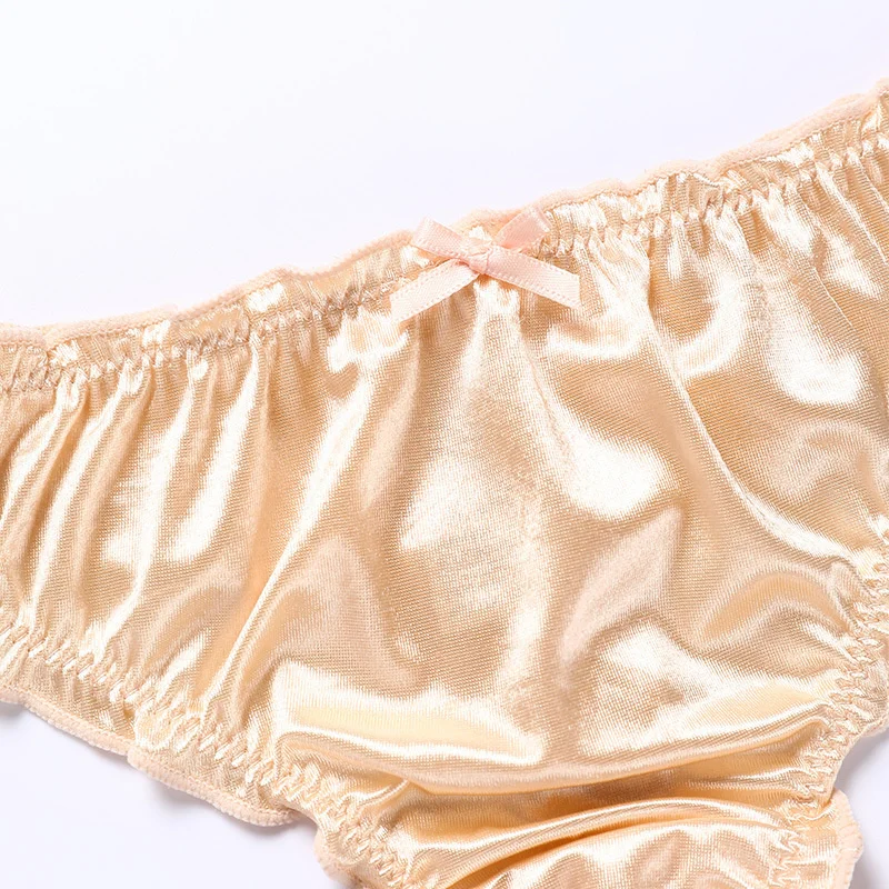 Ropa interior de satén de lujo con espalda en T para mujer, ropa interior Sexy de satén con entrepierna de algodón, Tanga transpirable, ropa interior íntima para niñas