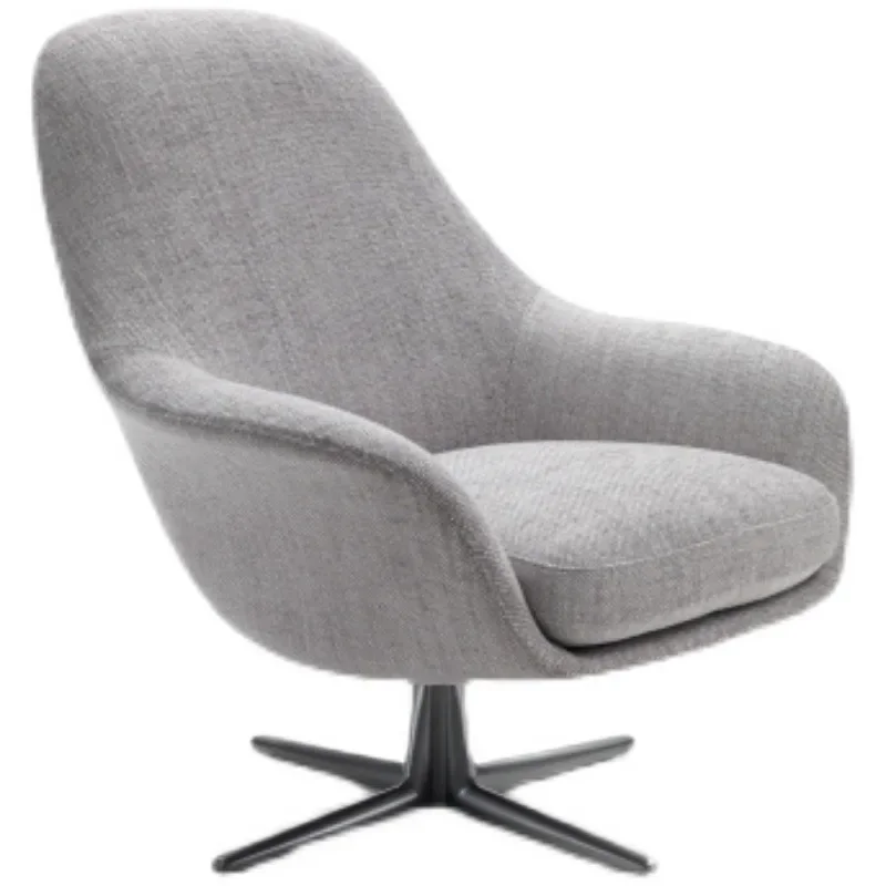 

Light luxury single sofa chair fashion lazy recliner fabric leisure chair simple stainless steel rotation