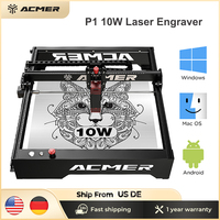 ACMER P1 10W Laser Engraving Machine With Honeycomb Board CNC Laser Engraver Cutter Woodworking Tools Working Area 400X400mm