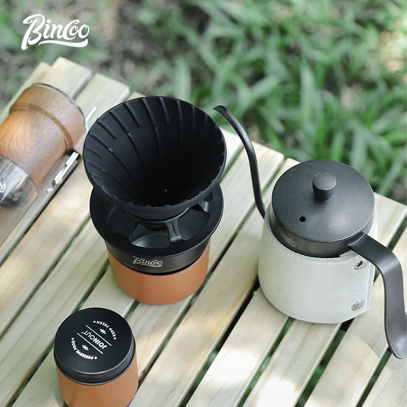 BINCOO-Portable Hand Brewed Coffee Set, Manual Grinder, Complete Set for Outdoor Camping, Travel Equipment