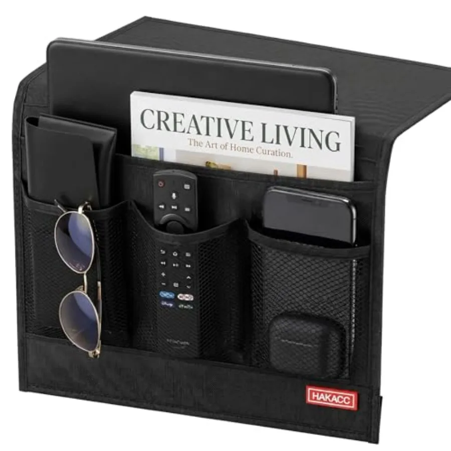 

Bedside Caddy, Remote Holder for Bed, Storage Organizer with Pockets for Bed, Sofa, Phones, Magazines, Tablets and Accessories,