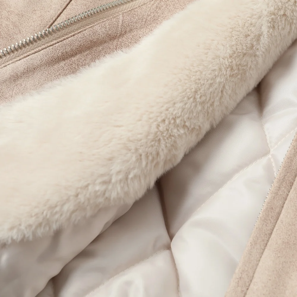 Jaqueta de couro feminina com capuz preto moda casal rachado casaco de pele de carneiro falso com pele macia quente pelle pelle jaquetas de couro