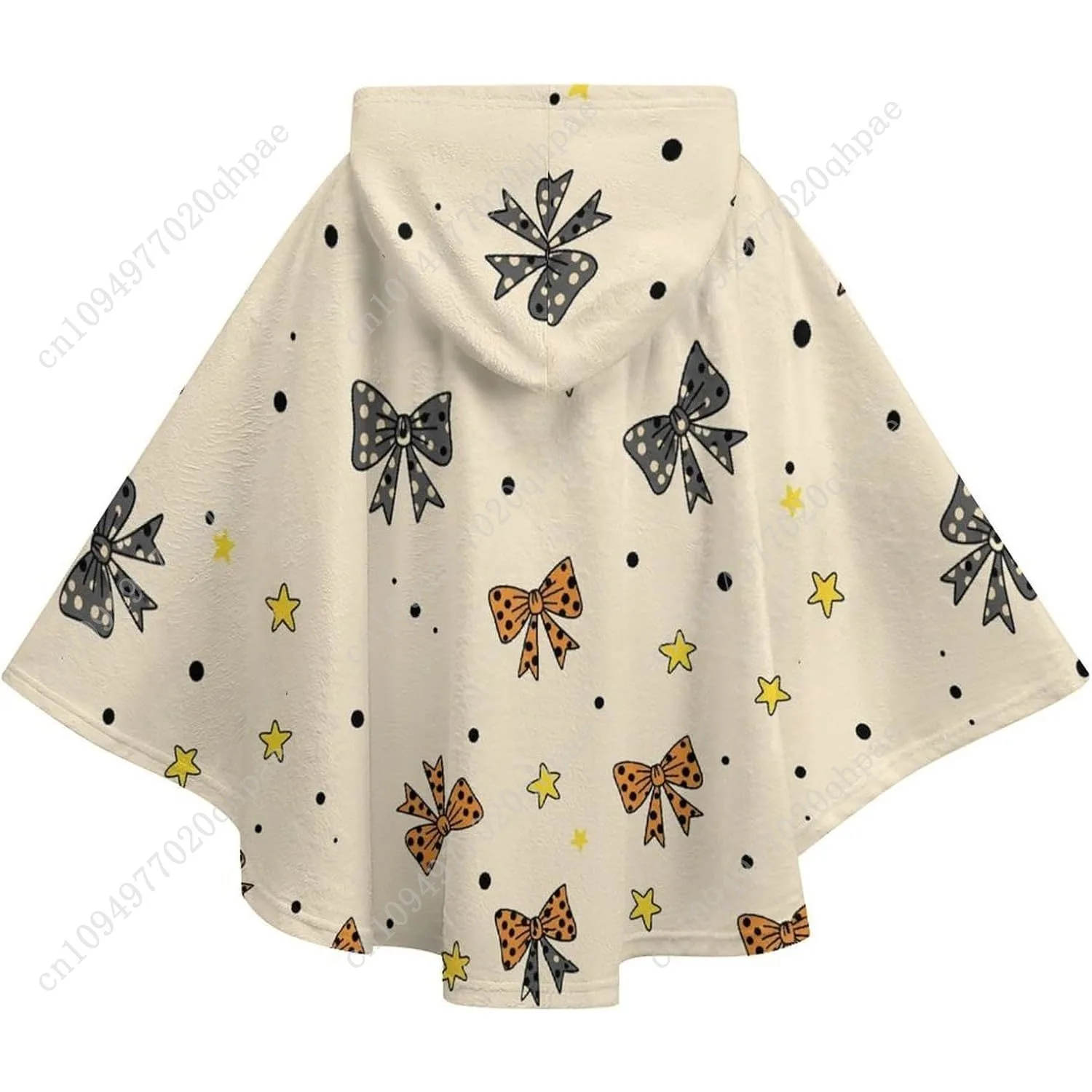 سترة بطانية مريحة من الفلانيل، ربطات عنق على شكل نجوم ونقاط كبيرة الحجم مع جيوب للأطفال والمراهقين #6
