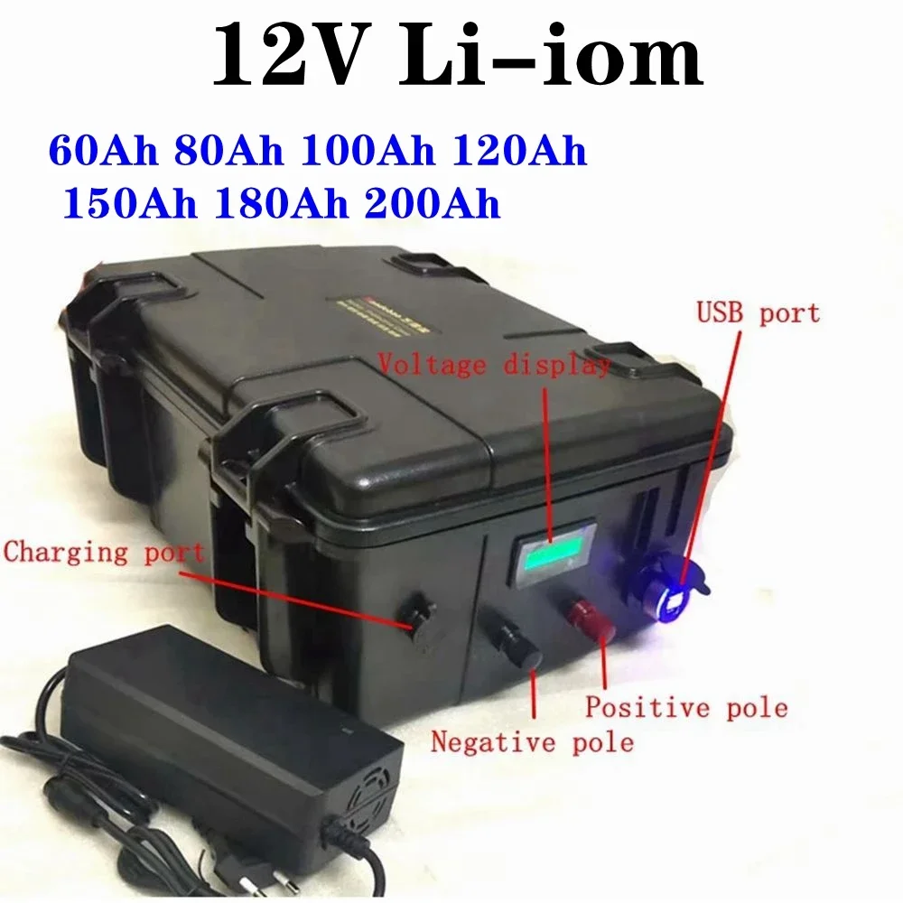 

Перезаряжаемая литий-ионная батарея tsw12V 60Ah 80Ah 120Ah 150ah 180ah 200ah для троллингового моторного лодки, пропеллера + зарядное устройство 10A