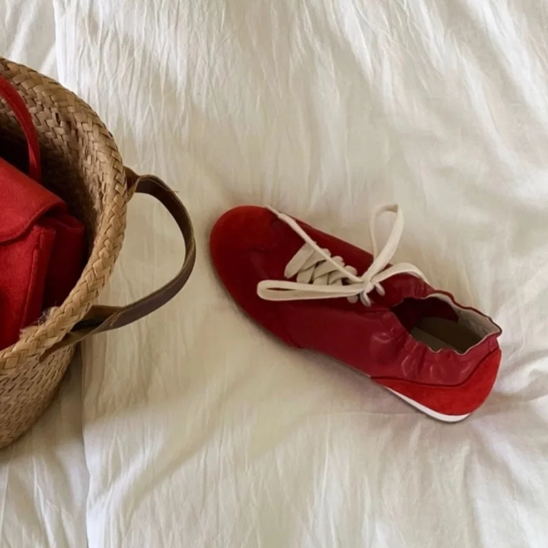 Scarpe da ginnastica casual da donna in pelle personalizzate Scarpe da allenamento firmate Scarpe da ginnastica stringate patchwork Scarpe piatte da donna in pelle