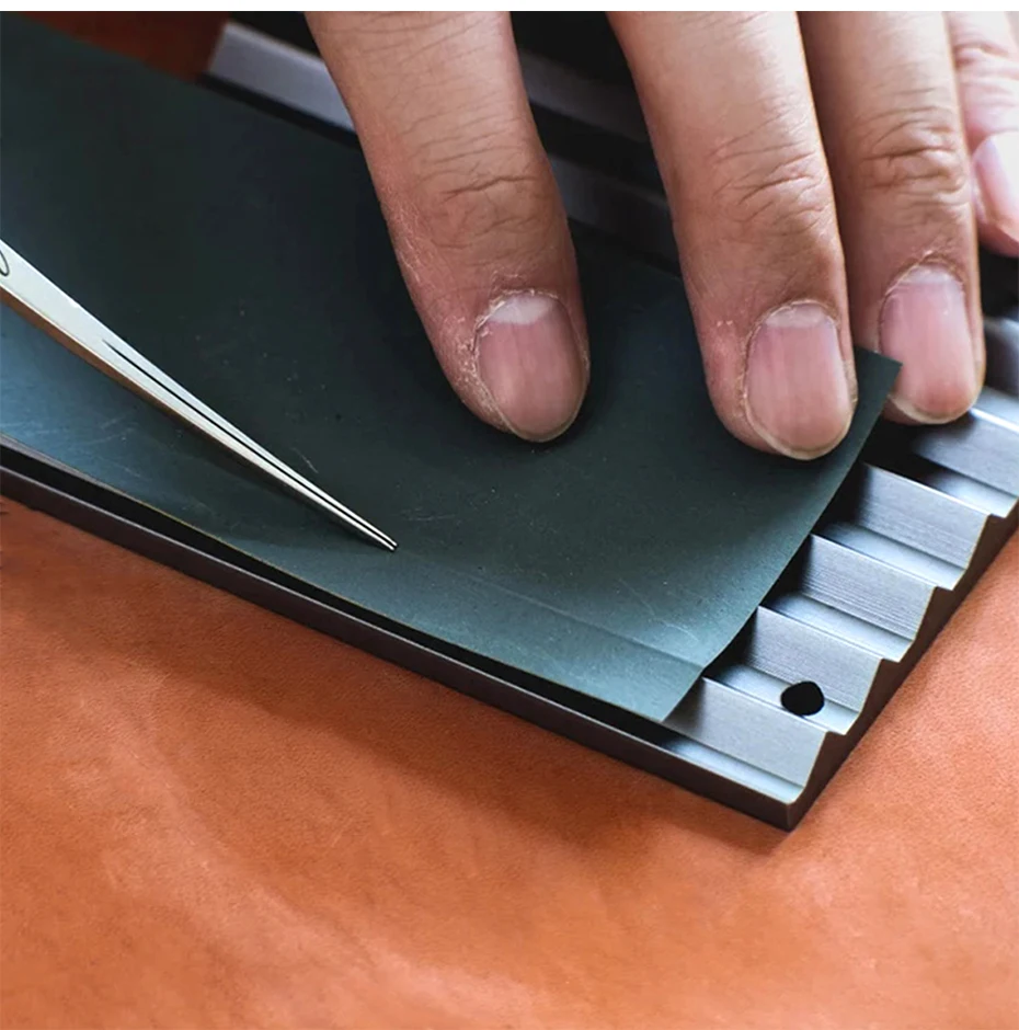 Qjh Leder kantens ch neider Leder Bastel kante/verdünntes Werkzeug, DIY Skiving Abschrägung messer Schneidwerk zeuge mit Holzgriff schneider – Detail 13