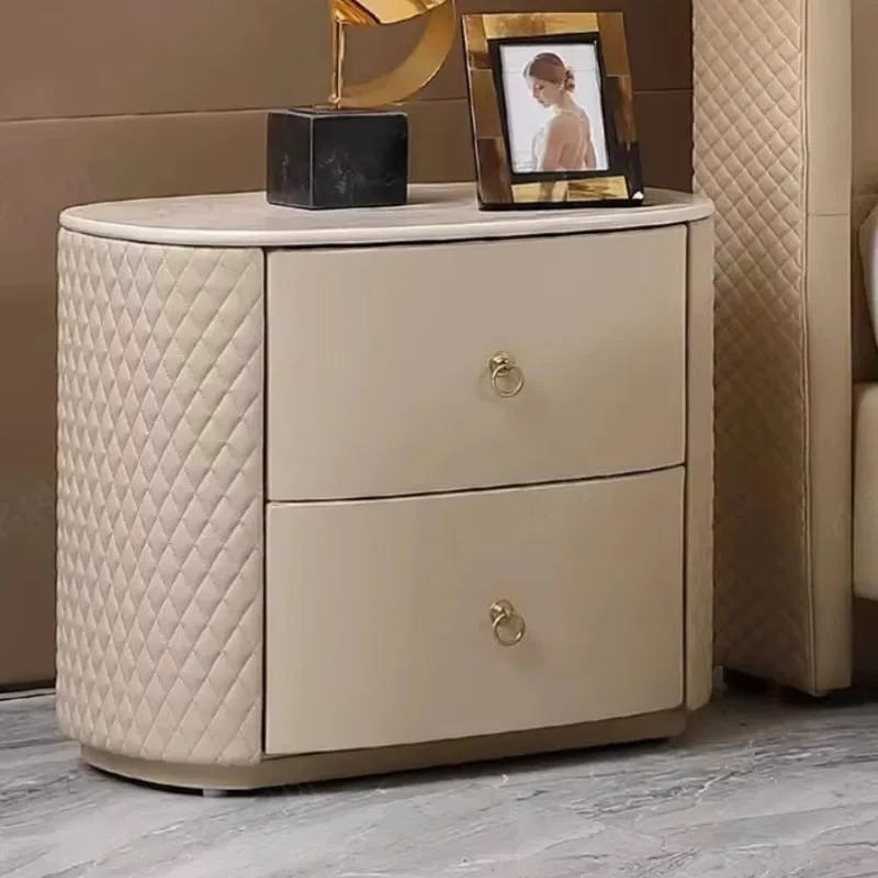 

Aesthetic Bedroom Modern Nightstand Storage Minimalist Wood Small Apartment Bedside Table Drawers Corner Comodini Home Furniture