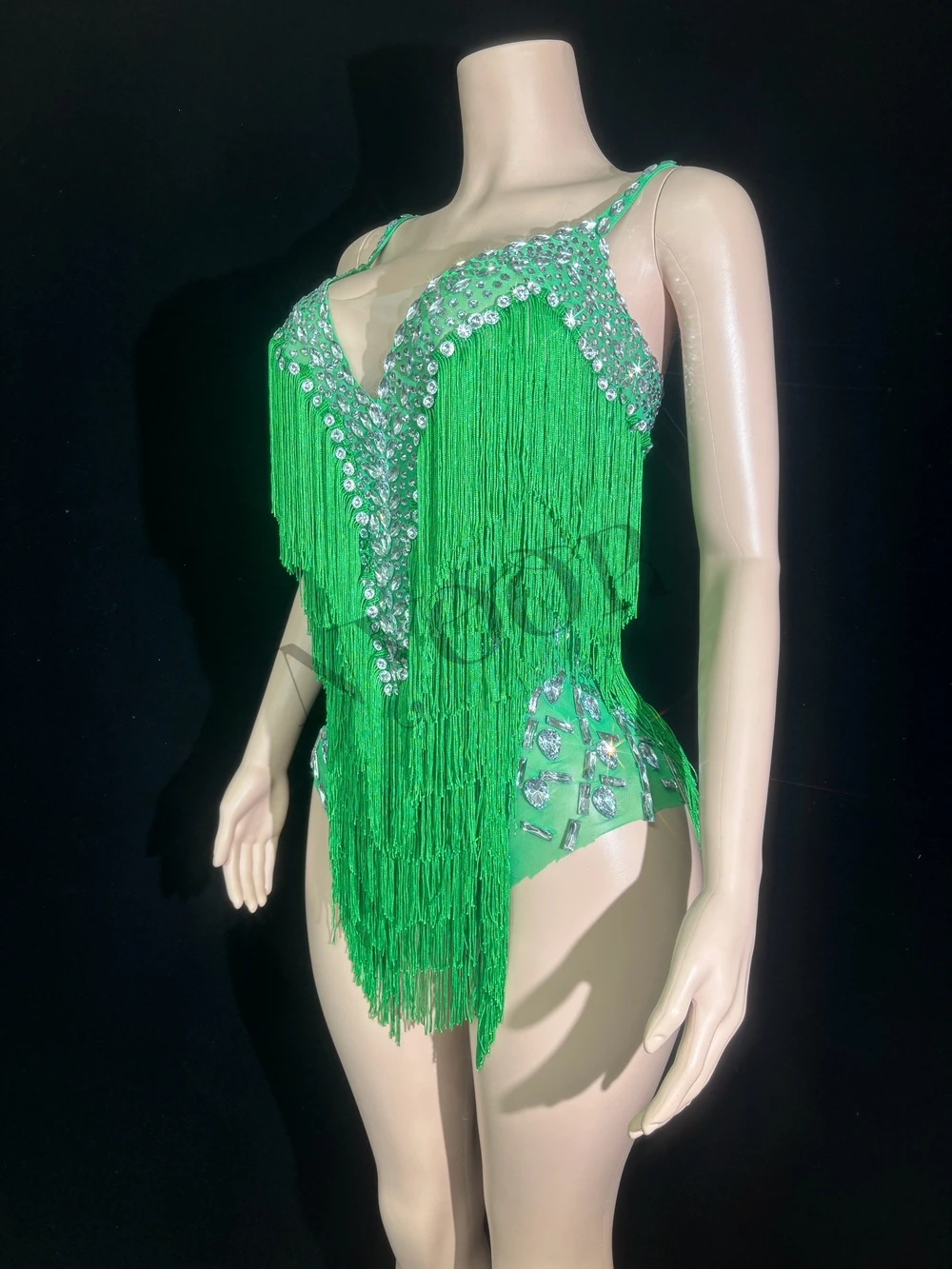 Sparkly Rhinestones Tassels Bodysuit for Women Sexy V Neck Slip Performance Dance  Costume Singer Dancer Leotard Show Stage Wear - AliExpress 200000532