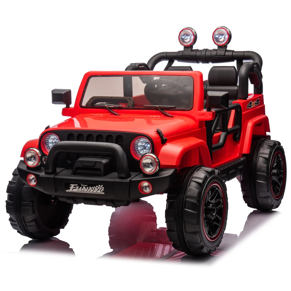 24V Kids Ride On Electric Car with Remote Control 2WD Rear Suspension Trunk Bluetooth USB Lights Pull Rod Toy Vehicle for kids
