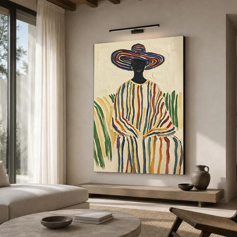 Abstract Canvas Art 100% Hand-painted Modern Oil Painting Character Mural Living Room Home Decor Picture Beautiful Artwork Gift