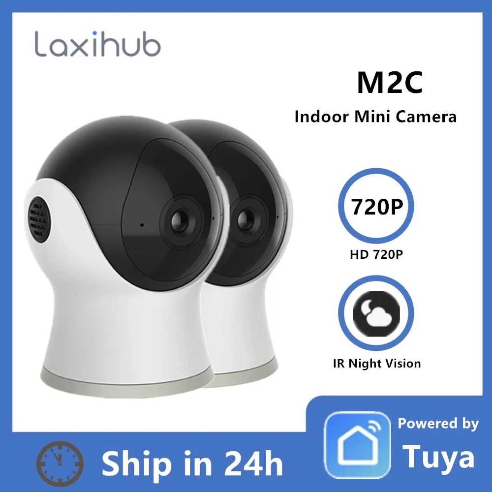 

Laxihub Indoor Wi-Fi Camera Mini Baby Monitor 720P Motion Detection Night Vision Smart Life Tuya Indoor Surveillance Camera