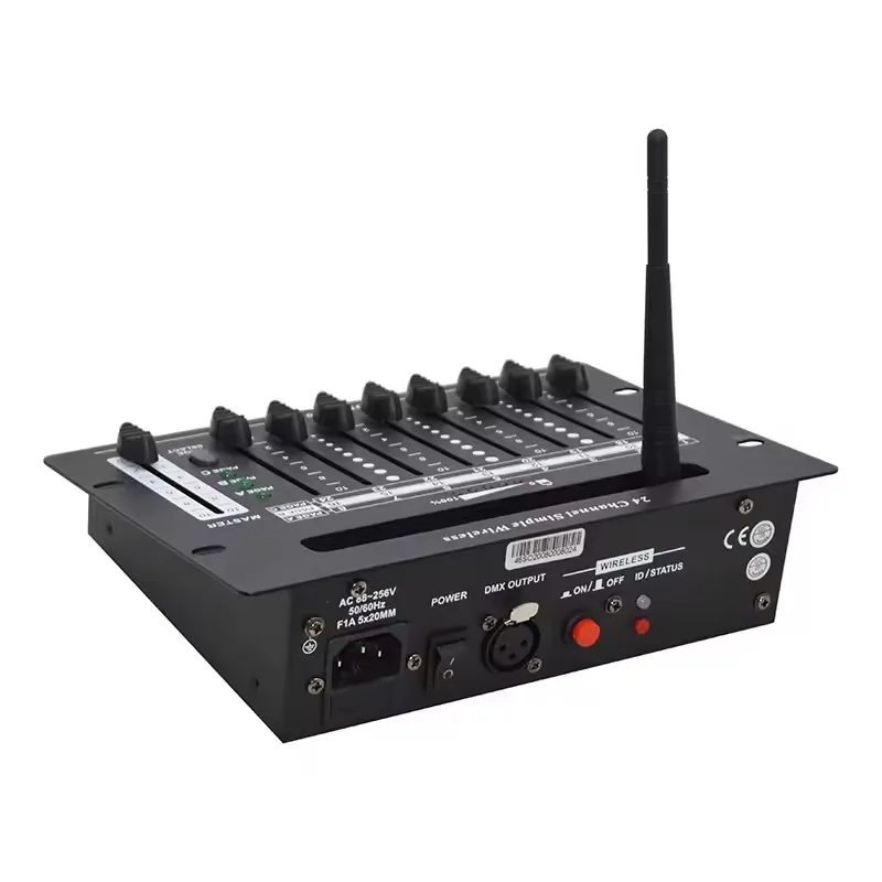 Wireless 24 Channels DMX512 Controller Mini Stage Light DMX Console with Chargeable Lithium Battery Portable Simple Dimmer