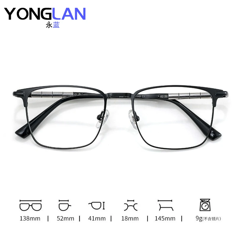 

2026 Optical Glasses Pure Titanium Full-rim Square Frame Prescription Eyeglasses Men Glasses for Male Grade Eyewear Medical